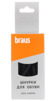 Шнурки толстые с пропиткой 120см ЧЕРНЫЕ BRAUS 3410